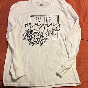 Port and Company White Long Sleeve Tee